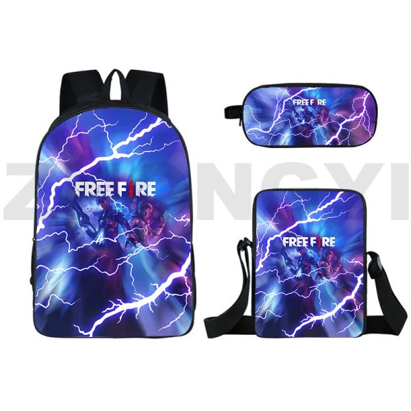 Rucksäcke heißes Spiel kostenloses Feuer Garena 3D Rucksäcke 3 PCs/Set Umhängetaschen Bleistift Hülle Backpack Top -Qualitäts -Business -Bag Kinderschule Schoolbag