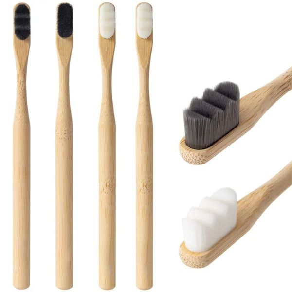 Campione gratuito per spazzolino da denti personalizzato 20000 Micro Fibra a setola extra morbida ecologica biodegradabile a denti a gambo da denti Bamboo Spazio