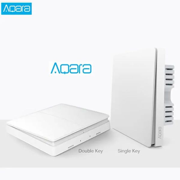 Steuerung Aqara Switch Smart Light Control Single Fire Draht Line Zigbee Double Single -Taste -Wandschalter Version Mi Home App Control