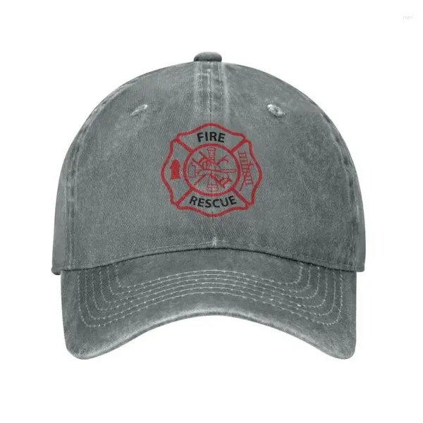 Ball Caps Classic Unisex Cotton Fire Rescue Firefighter Baseball Cap для взрослых. Регулируемая папа Шляпа Мужчины Женщины Спорт