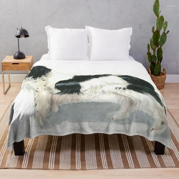 Coperte The Landseer Foundland Dog Throw Grovet Divano trapunta morbida