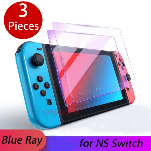 Jogadores 3/2/1 PCs Protetive BlueAnti Vidro temperado para Nintend Switch Screen Protector Film para Nintendos Switch ns OLED Switch Lite