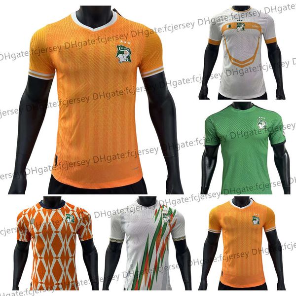 23 24 25 giocatore 3 stelle tre maglia di calcio Cote d Ivoire National Team Home Away Ivory Coast Drogba Kessie Maillots De Football Men Uniforms African Cup Maillot de Foot