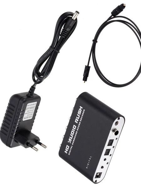 Konverter Mini AC3 Audio Digital zu Analog 5.1 Kanal Stereo DAC Converter Optical SPDIF Koaxial Aux 3,5 mm bis 6 RCA -Decoderverstärker