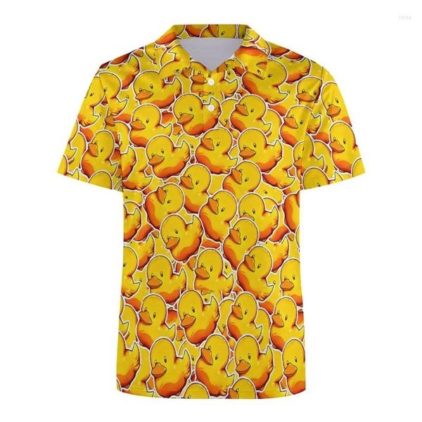 Polos da uomo cartone animato Ducks Pattern Shirt per uomini bambini Summer Stampa 3D Maglietta a maniche corte per animali abbottini