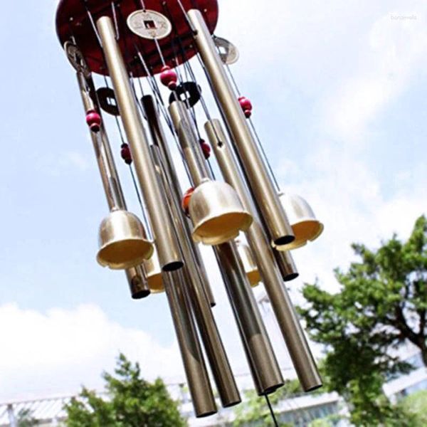 Estatuetas decorativas grandes tubos de greve de vento sinos de metal igreja sino de campainha ao ar livre decoração de casa para decoração de quintal bênção