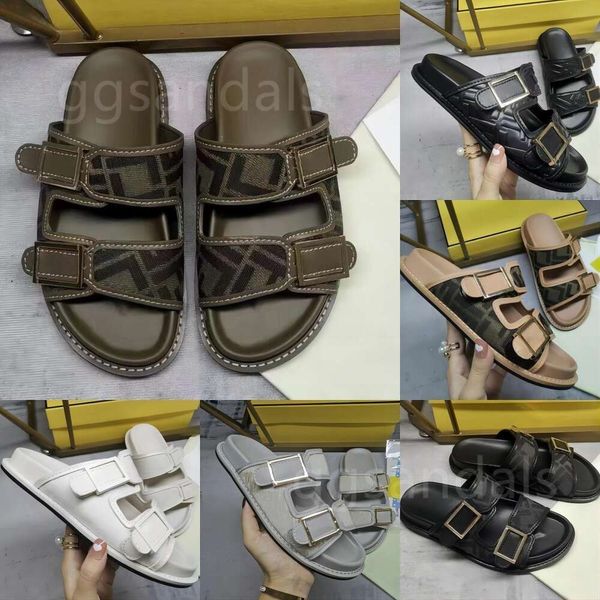 Designer Fashion Women Men Sandal Luxury Designer Lady Gentlemen Lettera di tela colorata Modello Slide in pelle anatomica Modello 35-45