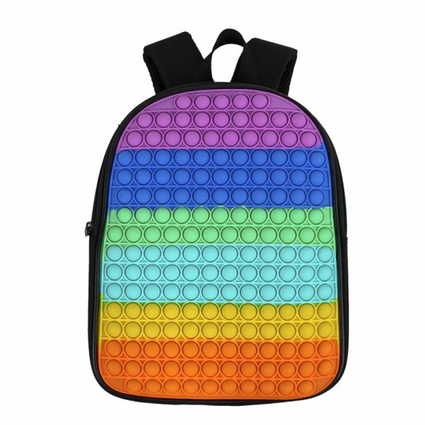 Bolsas Pop It Backpack Anime Real Rainbow Color Push Bubble Teenager Laptop Pink Book Bag Sagas escolares