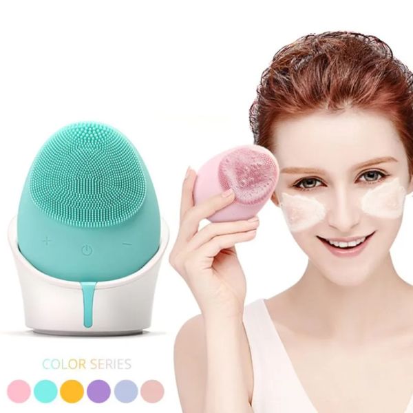 Instrument Wireless Charging Facial de limpeza facial elétrica escova ultrassônica de vibração Blackhead Pore Cleanser Massageador de face à prova d'água 20#818