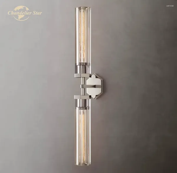 Lampada a parete Lambeth Sconce lineare esagonale moderno a led retrò in ottone in ottone cromio nichel nichel lampade da bagno corridoio da bagno luci