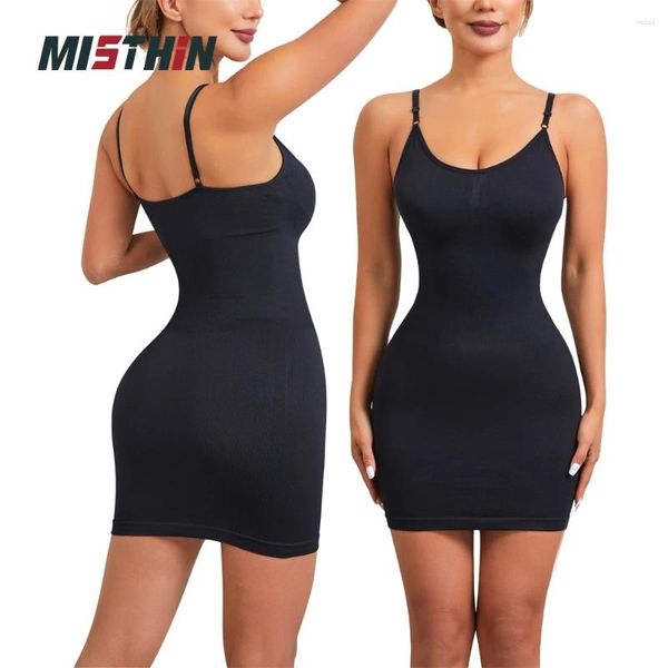 Shapers feminino Mistristina o corpo sexy modelador de barriga de controle de tanque de tampa de vestido ajuste de corpo básico escultura de roupas de baixo contínuo