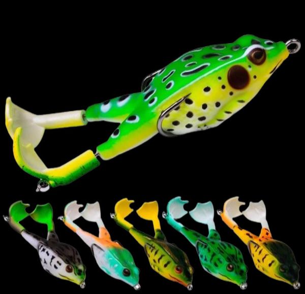 Nuova pesca RE 135G95 cm Ing Fishing Frog re 3D Eyes Arificial Bait Silicone Crankbait Carpa morbida Re3448901