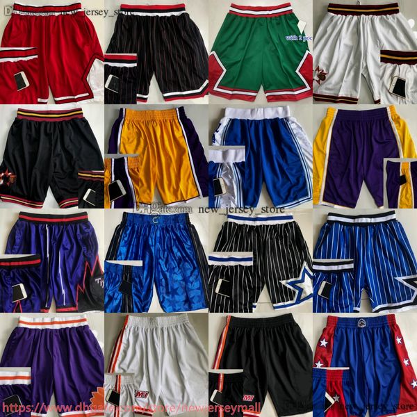 Klassische Retro Authentische Doppel -Stickbasketball -Shorts mit Taschen Taschen Taschen aus der höchsten Qualität.