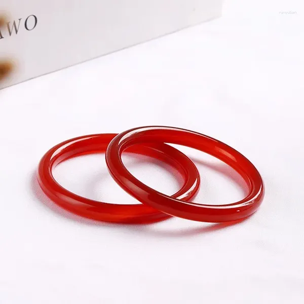 Bangle Natural Red Chalcelet Bracelet Feminino AGate States Jade Fine Round Beauty Autentic Chines S