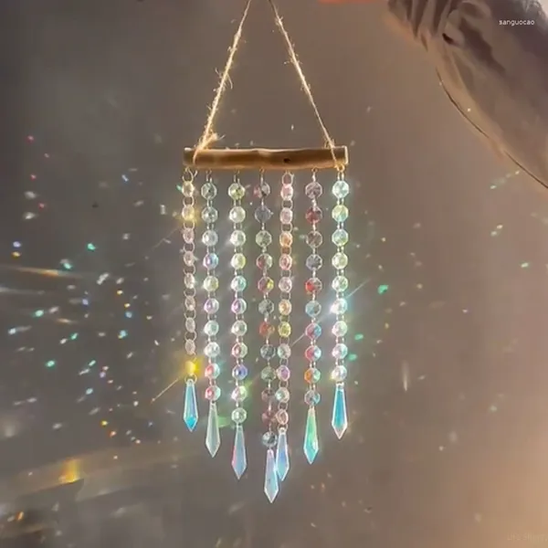 Decorazioni da giardino Suncatcher Crystal Crystal Wind Chime sospeso lampadario colorato in vetro Pendant Catcher Catcher Reflective Bead Chakras Decoration