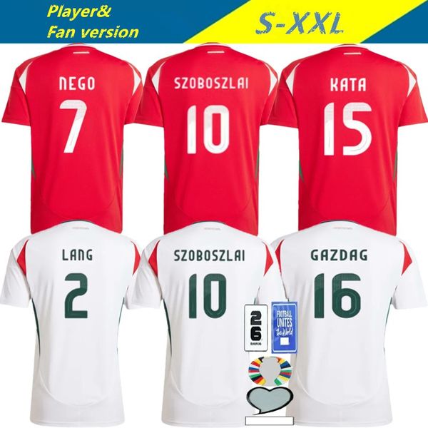 2024/25 Hungary Mens Soccer Maglie nazionale Szoboszlai Lang Szalai Gazdag Sallai Nagy Nagy Away -Football Shirts Short Short Shleeve Uniforms
