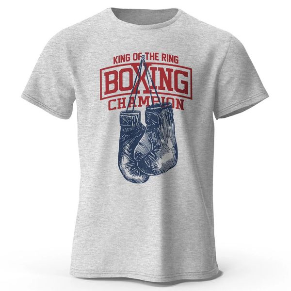 King of the Ring Boxing Champion gedrucktes T -Shirt für Männer Frauen Vintage Gym Bekleidung Tops Tees 240420