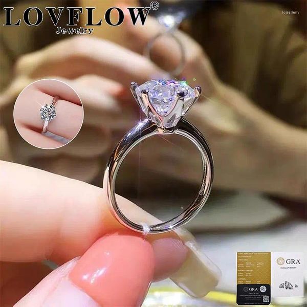 Clusterringe 0.5ct 6 Prong V Style Classic Solitaire Diamond Ring 925 Sterling Silber Moissanite Engagement Hochzeit Fein Schmuck