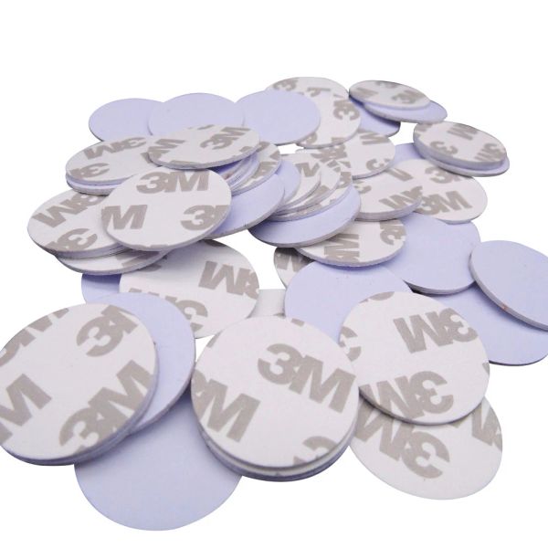 Controllo (100pcs/LOT) TK4100 (EM4100) Nuovo Dellon RFID 125KHz 3M Monete adesive da 25 mm Smart Tag Sches di controllo Accesso Leadonly