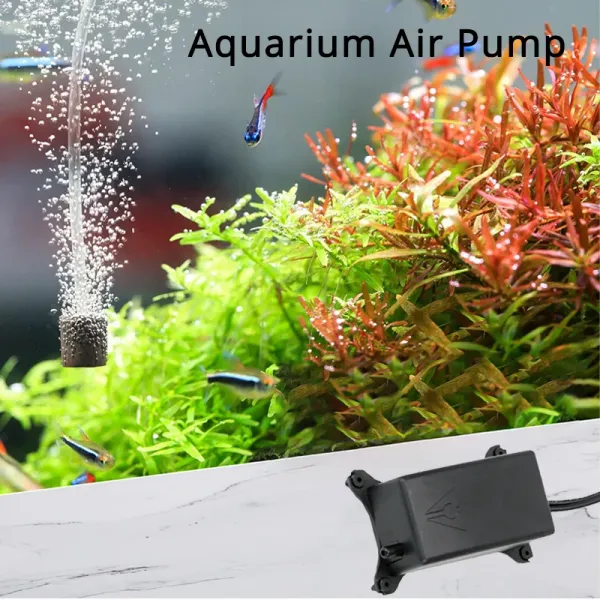 Acessórios Silent Aquarium Air Bomba Compressor Tanque de peixe Air de água doce Aeradora de bomba de oxigênio para produtores de borbulhas para acuarios