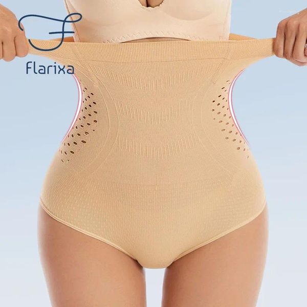 Calcinha feminina Flarixa High Caist Tummy Control for Women Flat Molding Briefs Sexy Hola