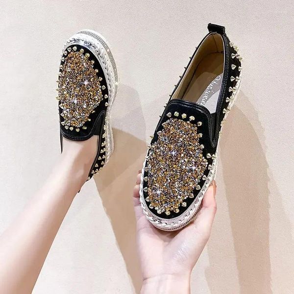 Lässige Schuhe Low -Slipper Weiß mit Kristallen Strass Damen Schnürung Diamond Frauen Schuhe hoch auf Plattform Urban Price