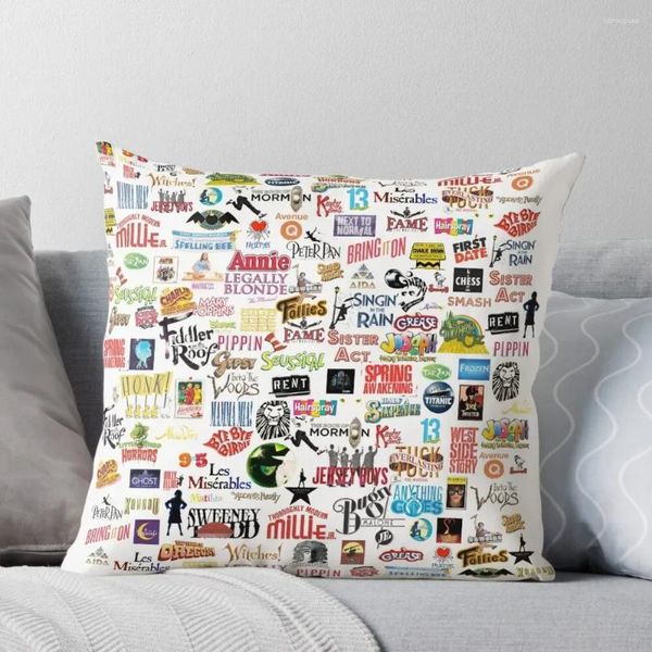 Logos musicais de travesseiros jogam decorativos para sofá de luxo capa elástica