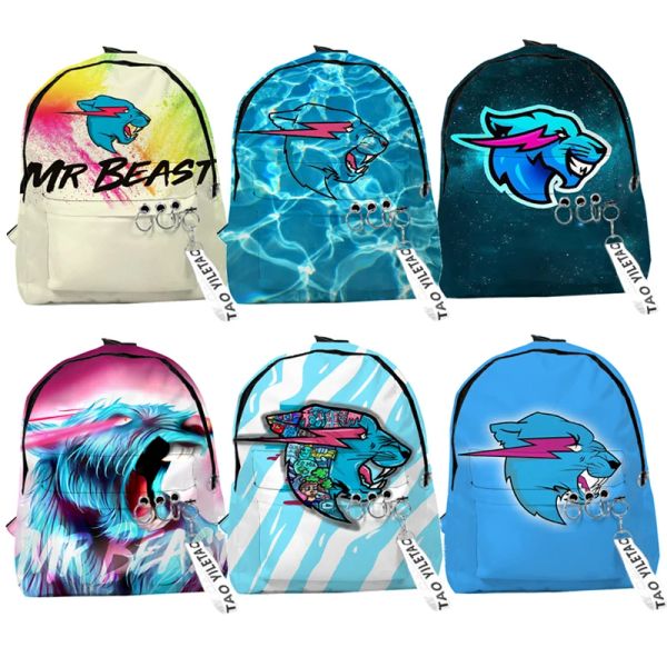 Сумки г -н Beast Gaming Childrancpack Kids Cartoon 3d Print Randack Children Anime Rucksack Baby School Gift Moard