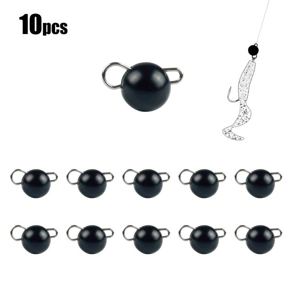 Aksesuarlar Elite TG 10pcs Tungsten Cheburashka Sinker Ağırlık, 1G 1.5G 2G 3G 5G 7G Siyah Jig Başlıca Yumuşak Yem Balık Balıkçılık Cazibesi Aksesuarları