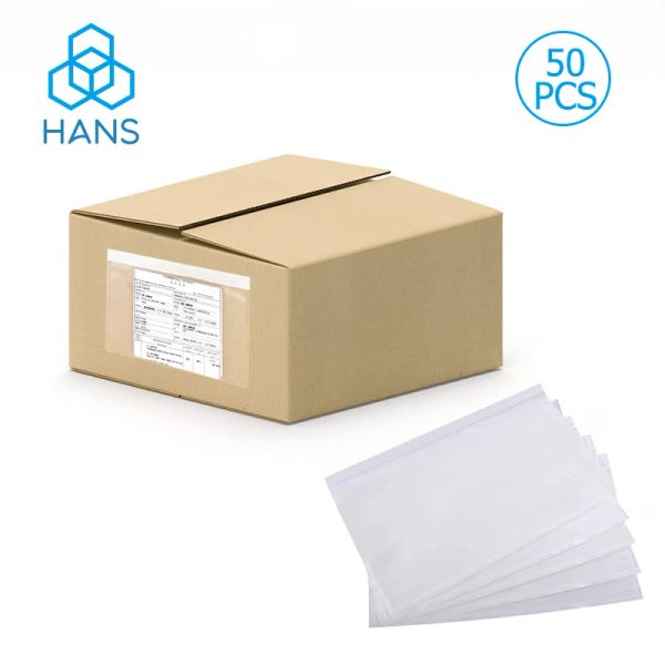 Sacos 50pcs Lista de embalagem autorafesa clara envelopes de bolsa de envio/correspondência de plástico para bolsas fechadas para embalagem Slips Faturing Rótulo