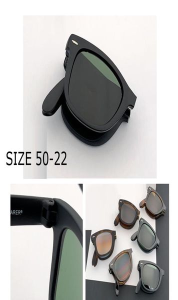O occhio da sole pieghevole vintage per uomini donne pieghevoli vetrali da sole clasici quadrati G15 Design del marchio lente in vetro Uv400 Gafas de Sol9367351
