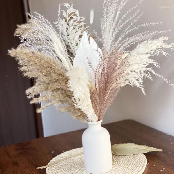 Dekorative Blumen Palmblätter getrocknete Blumenpampas Bouquet Boho Wohnkultur natürliche Schwanzgraskünstig