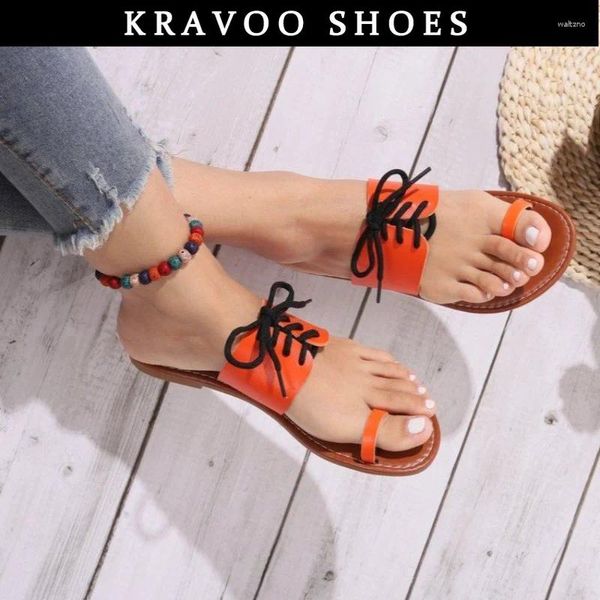 Hausschuhe Kravoo Schuhe für Frauen Flip Flops Frauen Tanga Sandalen Schnür-up Damen Slipper Plus Size Beach Slides Sommer 2024