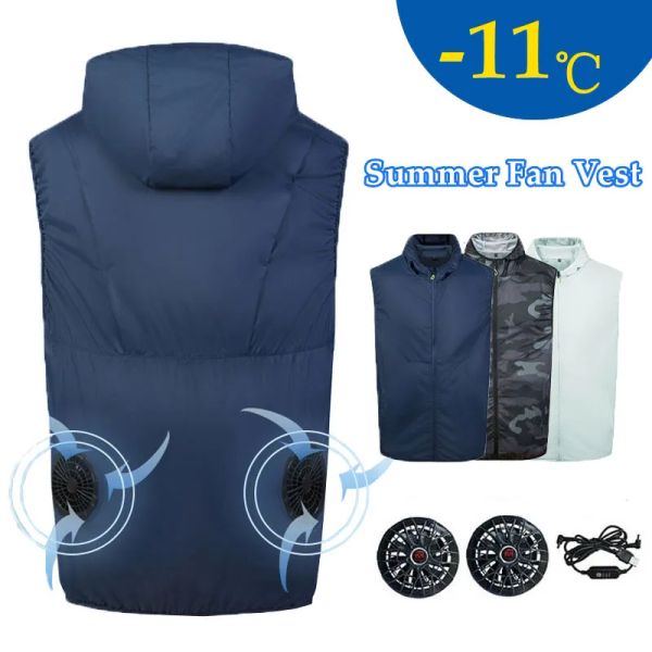 Acessórios unissex Summer Summer Van Conditioning Roupenting Fan Colled Colet Men Mulheres Surecreen Roupas para pesca Trabalhando para caminhada