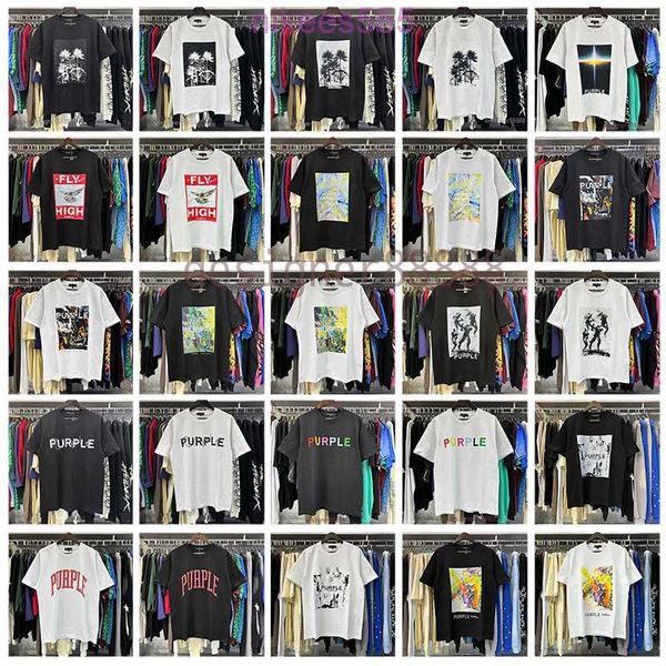 Branda roxa masculina camisetas rapper jovem bandeira tomm homens mulheres moda moda hop street street tshirt verão casual manga curta camiseta de tamanho grande 89el