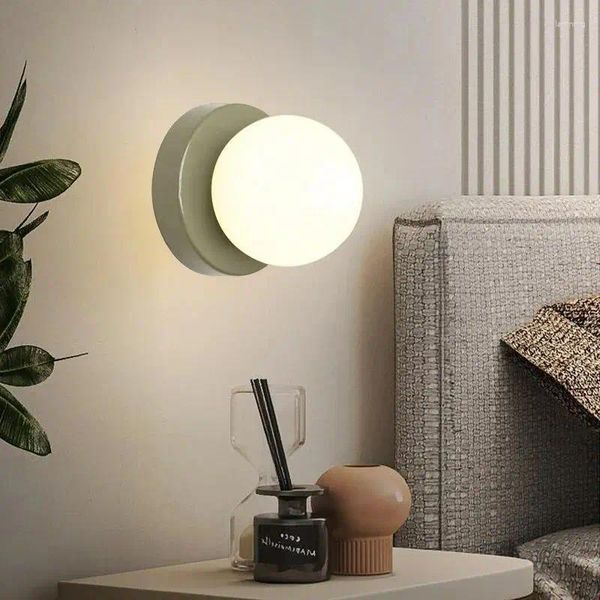 Duvar lambası İskandinav Glass Minimalist Orb Sconce Oturma Odası Yatak Odası Başucu Yemek Ev Dekorasyon Fikstürü Parlak