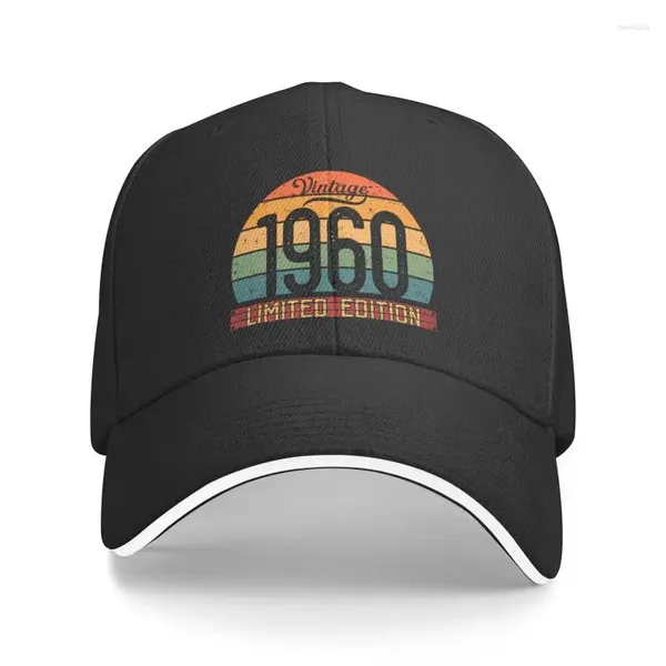 Ball Caps Classic Vintage 1960 Edição limitada Baseball Cap Mulheres homens adultos personalizados adultos 62º aniversário de 62 anos Hapsa de papai verão