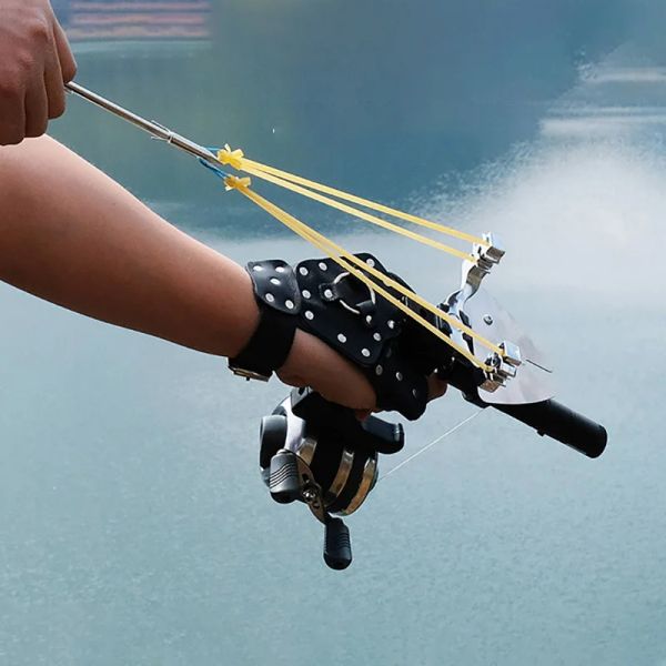Acessórios poderosos tiro de peixe Slingshot Shooting Fishing Slingshot Bow Arqueiro atirando poderoso pesca peixe peixe caça de alta velocidade