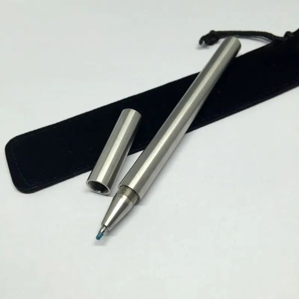 Pens 1 PCS El Yapımı 303 Paslanmaz Çelik İmza Kalem Katı Taşınabilir Cep Metal Jel Kalem Taktik Kalem Kendini Savunma EDC
