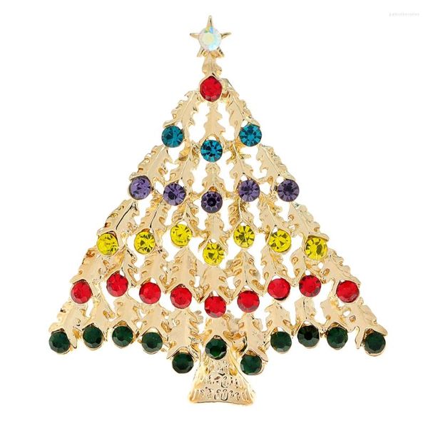 Broches Cindy Xiang Rhinestone Christmas Tree for Women Festivel Party Design Pin Design Home Decoration Jóias de moda