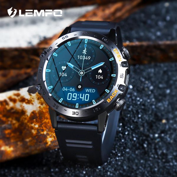 Steuerung von Lemfo -Armbanduhren für Männer IP67 wasserdichte K52 Smartwatch 400mah 7days Akkulaufzeit Outdoor Fiess Smart Watch 1,39 