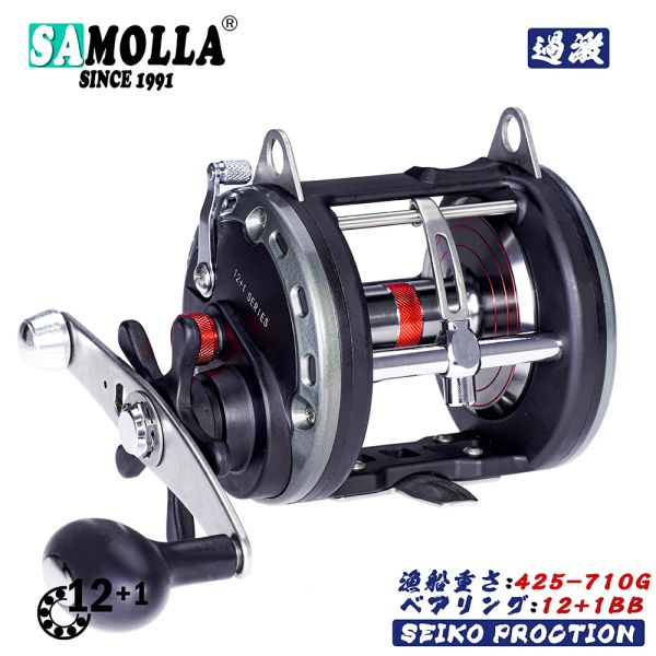 Acessórios Jigging Fishing Reel Max Drag 28kg Trolling tambor Carpão direita Pesca Baitcasting Robre barquinho marinho moulinet peche en mer mer