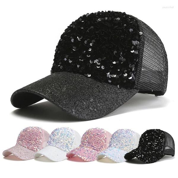 Tappi sfera di papite di colore solido berretto da baseball da baseball women estate mesh cappello da sole mash femmina casual punta a punta