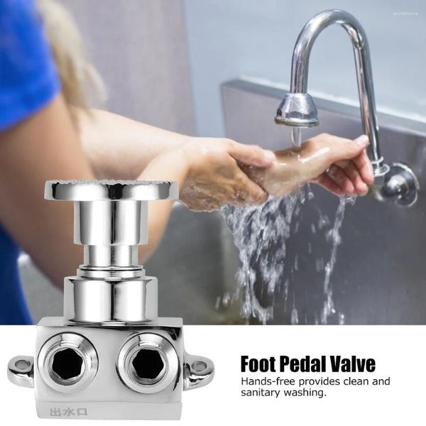 Waschbecken Wasserhähne G1/2 -Zoll -Gewinde Kupferboden Fuß Pedal -Steuerschalter Ventil Automatisch kaltes Wasserhahn