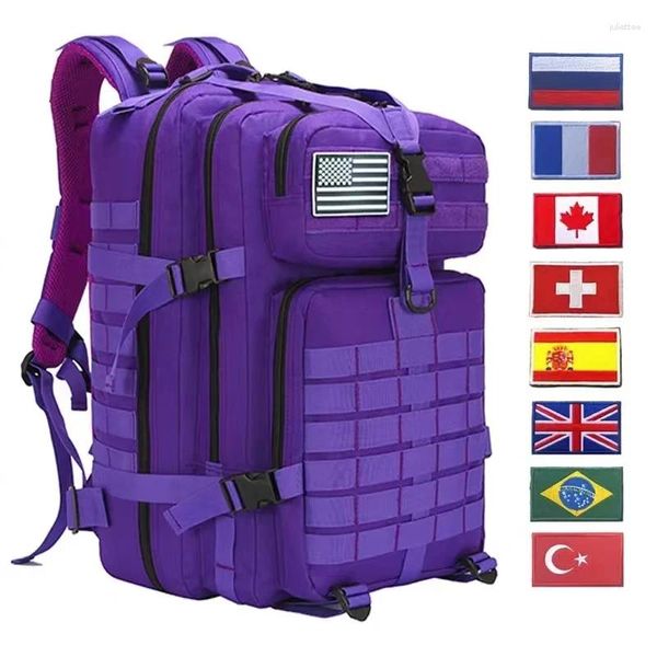 Backpack 2024 45L Camuflagem ao ar livre Homens táticos/mulheres Mulheres Multi-Fins MACKS MACKS MACA DE CAMINHA ESPORTIVA DE CHAPEÇA 3P MACA