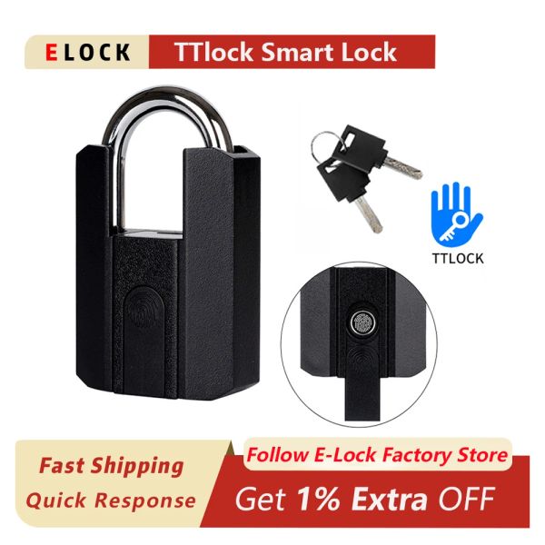 Steuerung von TTLOCK Smart Lock IP67 Bluetooth App Smart Padlock Fingerabdruck Schloss Keyless Mini -Tasche mit Aleax Google Home Electronic Door Schloss