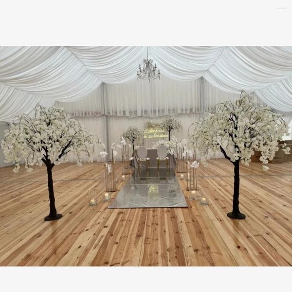 Decoração de festas 2pcs) Mesa de chumbo da estrada de casamento alto suporte de flores de flor de eventos de passarela para o pano de pedestal para pedestal para o pano de fundo para