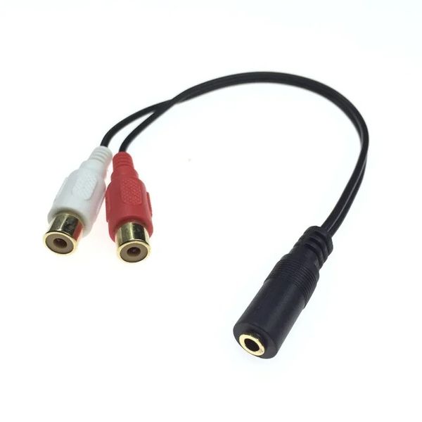 Audio Cables 3,5 -мм разъем Flue Fmale до 2 RCA Женский стерео -адаптер RCA Cable для HDTV PC MP3 CD Player Universal