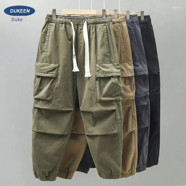 Pantaloni maschili da lavoro casual gamba verde militare