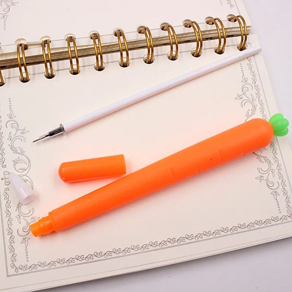 Pens Jonvon Satone 25 pezzi Creative Carrot Pen Black Riempiono Neutral Stationery Firma coreano Gel Pens Studente Carota all'ingrosso